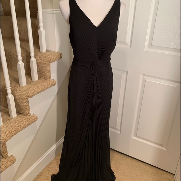 NWT, black long, pleated dress - Picture 2 of 7